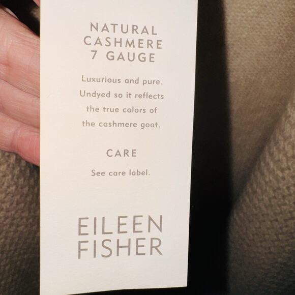 NWT Eileen Fisher Beige Natural Cashmere Open Cardigan Dolman Sleeves sz 1X - Picture 7 of 10